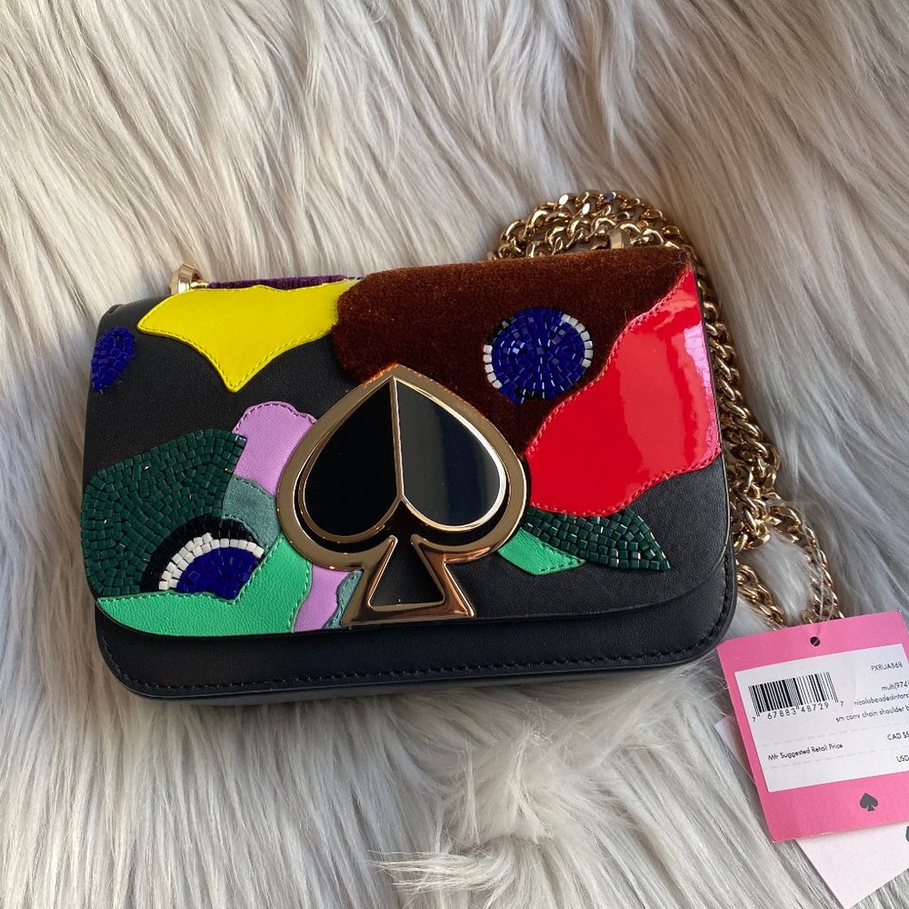 NWT KATE SPADE nicola beaded intarsia twistlock